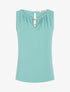 Top droit sans manches col bijou - Turquoise - 4