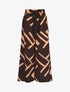 Pantalon ample taille haute motif graphique - Noir - 1