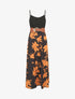 Robe longue bi-matière imprimé floral - Noir - 5