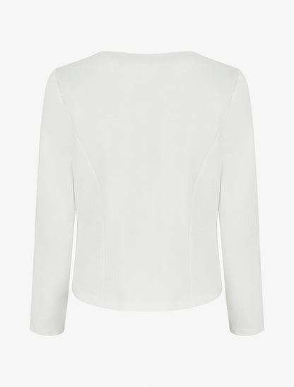 Blazer uni à poches zippées - Blanc - 2
