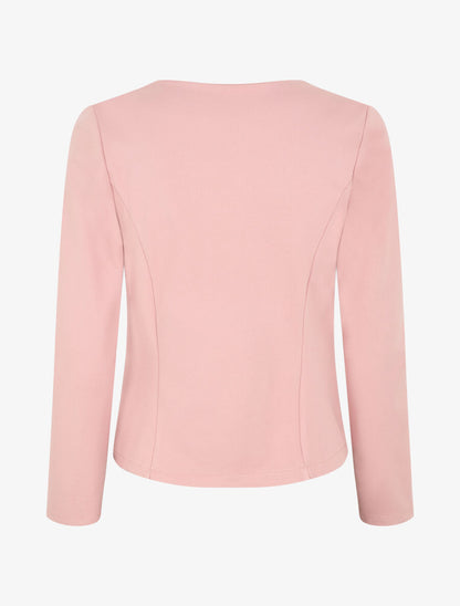 Blazer uni à poches zippées - Rose - 2