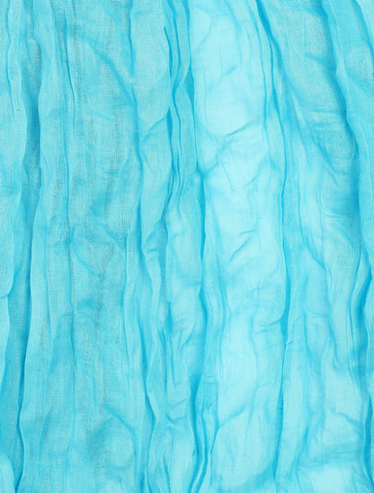 Foulard en coton effet froissé - Turquoise - 3