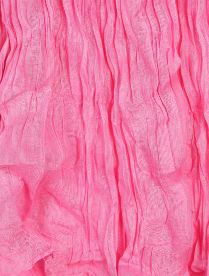 Foulard en coton effet froissé - Rose - 3