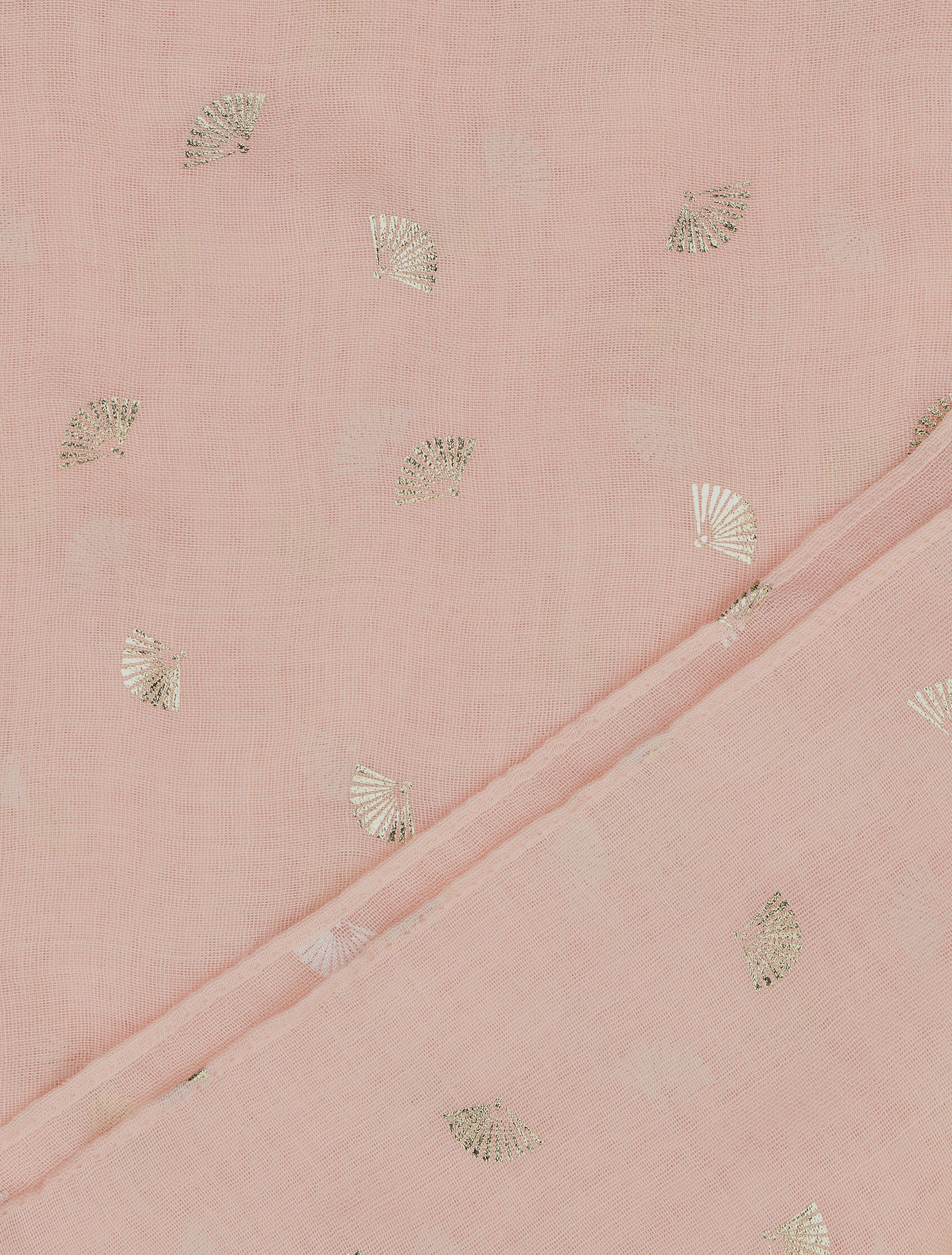 Foulard à motif éventails irisés - Rose pâle - 3