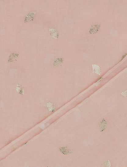 Foulard à motif éventails irisés - Rose pâle - 3