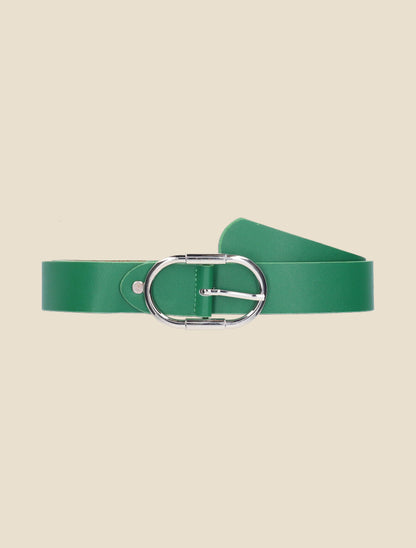 Ceinture en simili à boucle ovale - Vert - 3