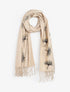 Echarpe à imprimé ginkgos irisés - Beige - 1