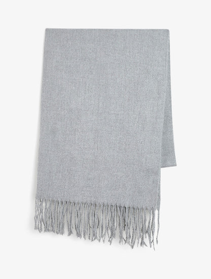 Echarpe en laine mélangée - Gris clair - 2