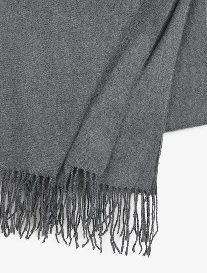 Echarpe en laine mélangée - Gris foncé - 3