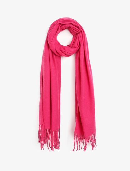 Echarpe en laine mélangée - Fushia - 1