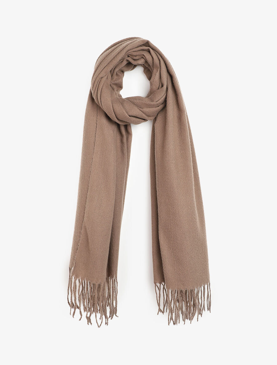 Echarpe en laine mélangée - Taupe - 1