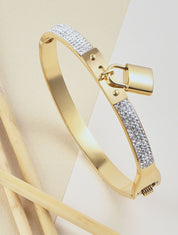 Jonc à strass et cadenas - Or - 1