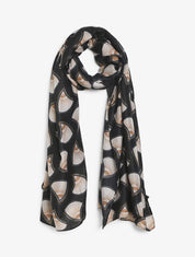 Foulard imprimé éventail - Noir - 4