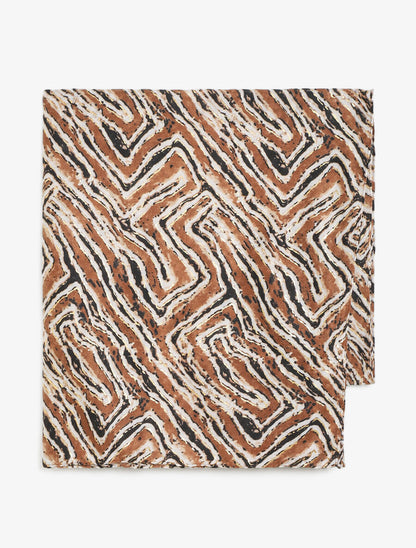 Foulard imprimé abstrait - Camel - 2