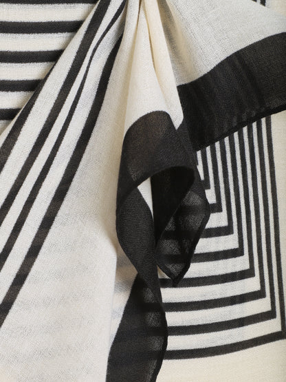 Foulard à motif géométrique - Écru - 3