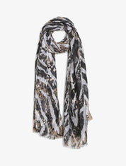 Foulard à imprimé abstrait - Noir - 1