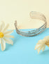 Jonc ouvert mutiples rangs ornés de strass - Argent - 4