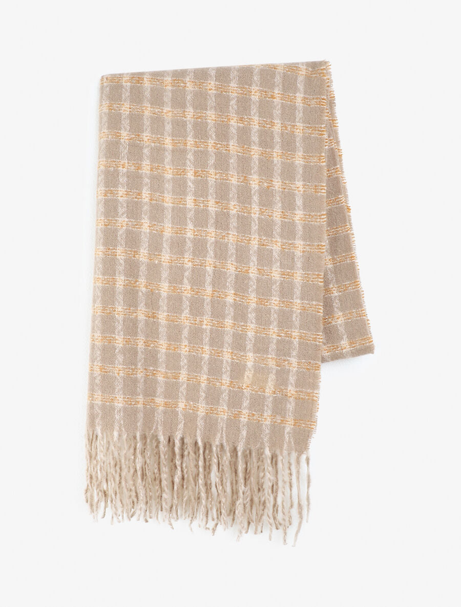 Echarpe imprimé quadrillé - Taupe - 2