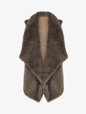 Veste sans manches en fausse fourrure - Café - 4