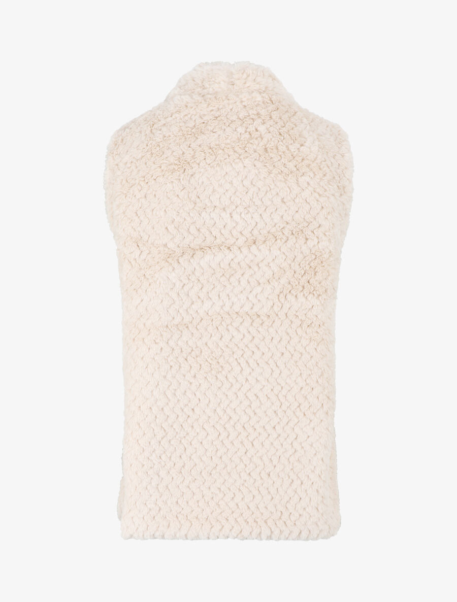 Veste sans manches en fausse fourrure - Beige - 2