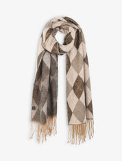 Echarpe imprimé jacquard - Taupe - 1