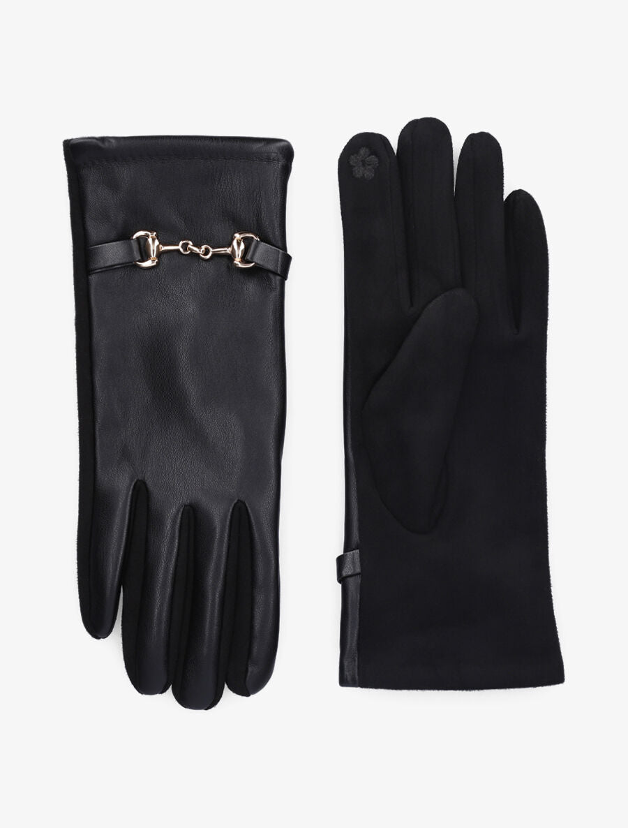 Gants bi-matière - Noir - 1