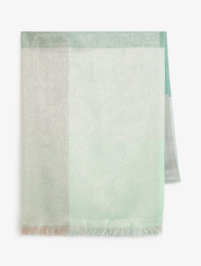 Foulard irisé à grands carreaux - Vert - 2