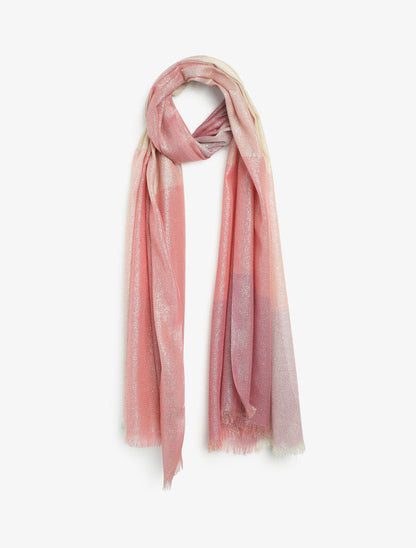 Foulard irisé à grands carreaux - Rose - 4