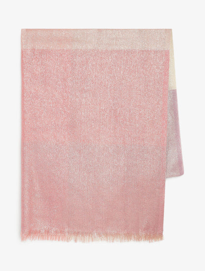 Foulard irisé à grands carreaux - Rose - 2