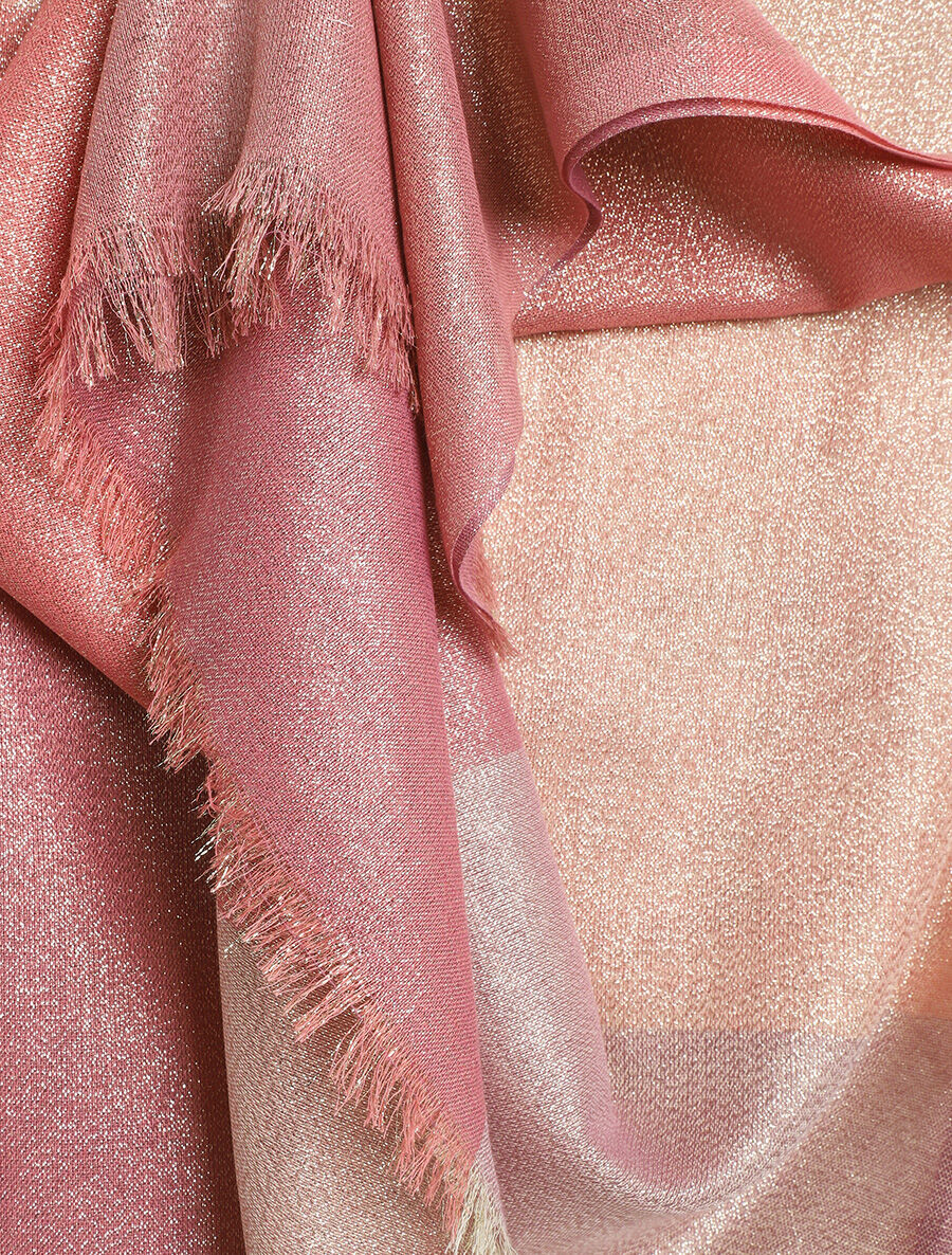 Foulard irisé à grands carreaux - Rose - 3