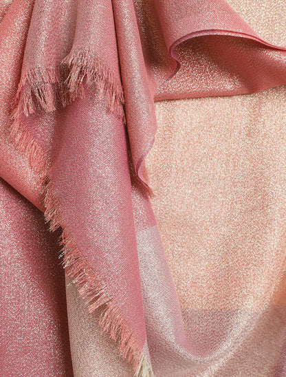 Foulard irisé à grands carreaux - Rose - 3