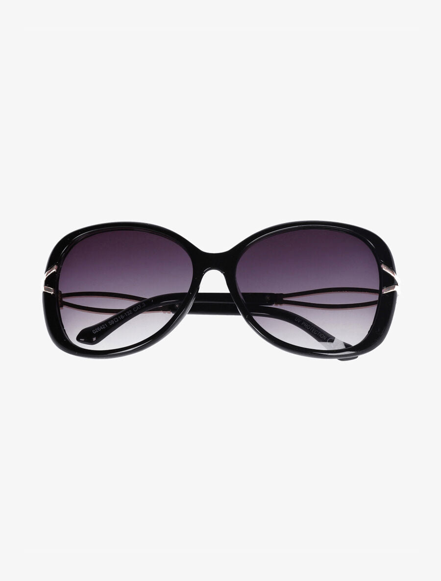 Lunettes de soleil ovales oversize - Noir - 2