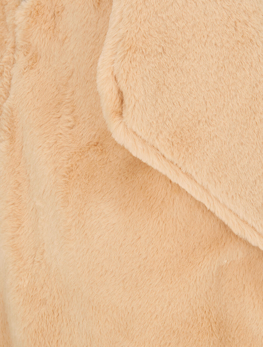 Gilet sans manches en fourrure synthétique - Beige - 3