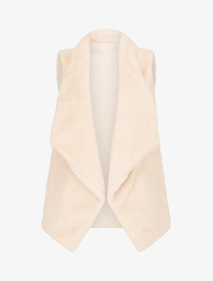 Gilet sans manches en fourrure synthétique - Beige clair - 4