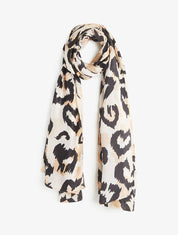 Foulard à imprimé léopard stylisé - Beige - 4