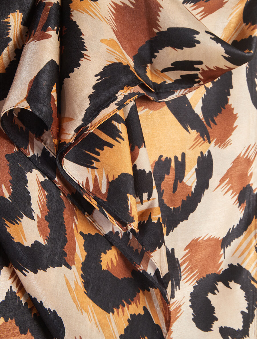 Foulard à imprimé léopard stylisé - Camel - 3