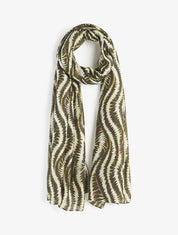 Foulard à imprimé vagues fondus irisées - Kaki - 4