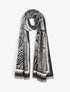 Foulard épais à imprimé plantes tropicales - Noir - 1