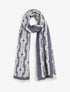 Echarpe imprimé carrés stylisés - Marine - 1