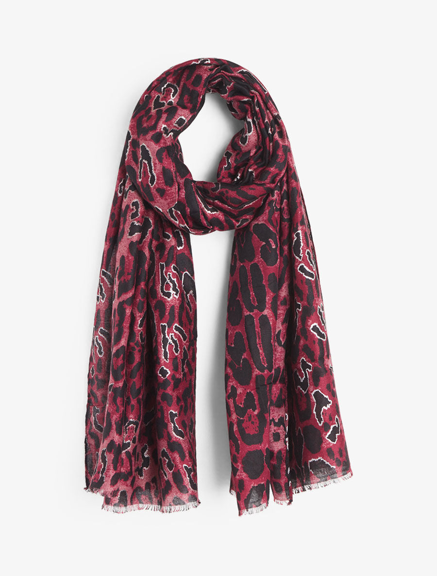 Foulard imprimé léopard irisé - Pourpre - 1