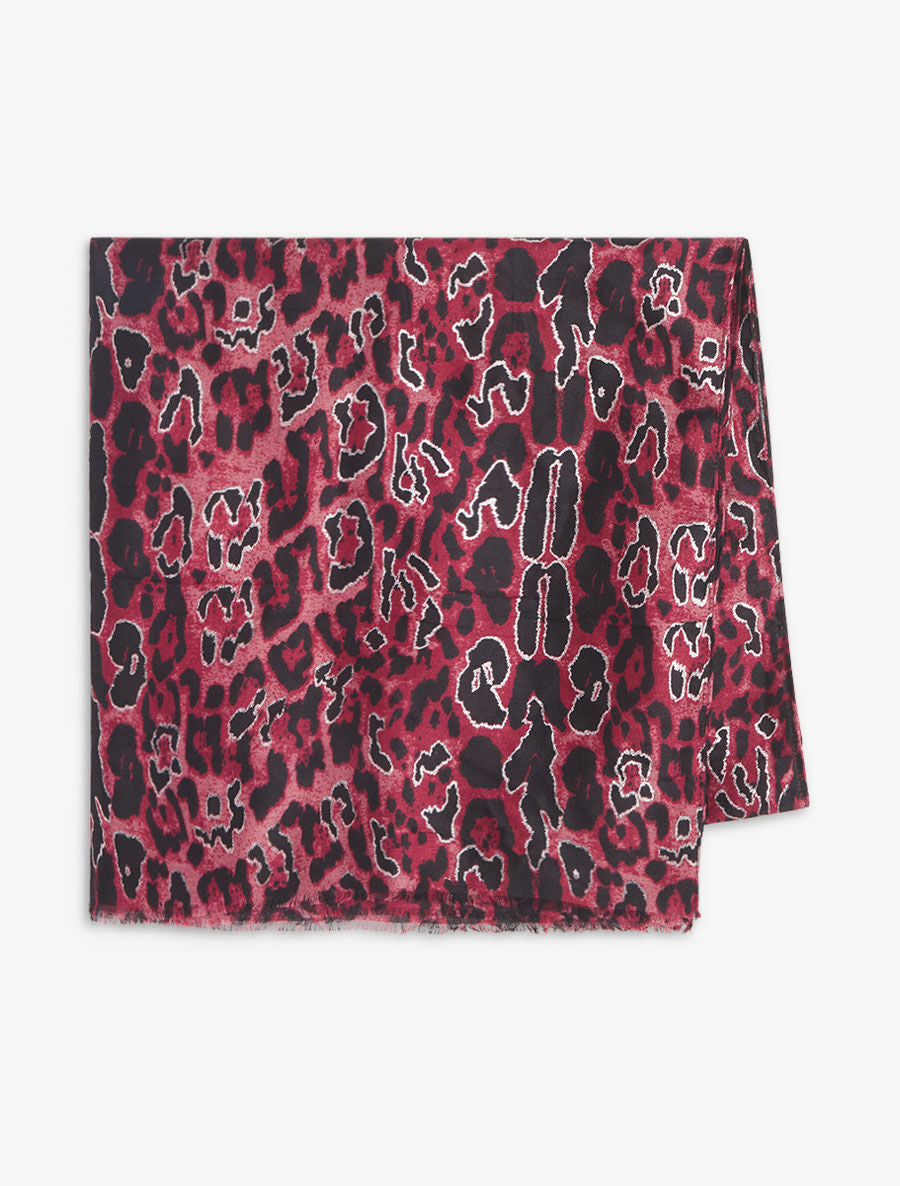 Foulard imprimé léopard irisé - Pourpre - 2
