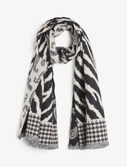 Foulard épais à divers imprimés - Noir - 1