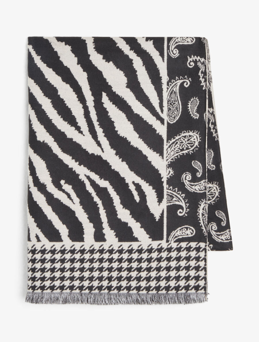 Foulard épais à divers imprimés - Noir - 2