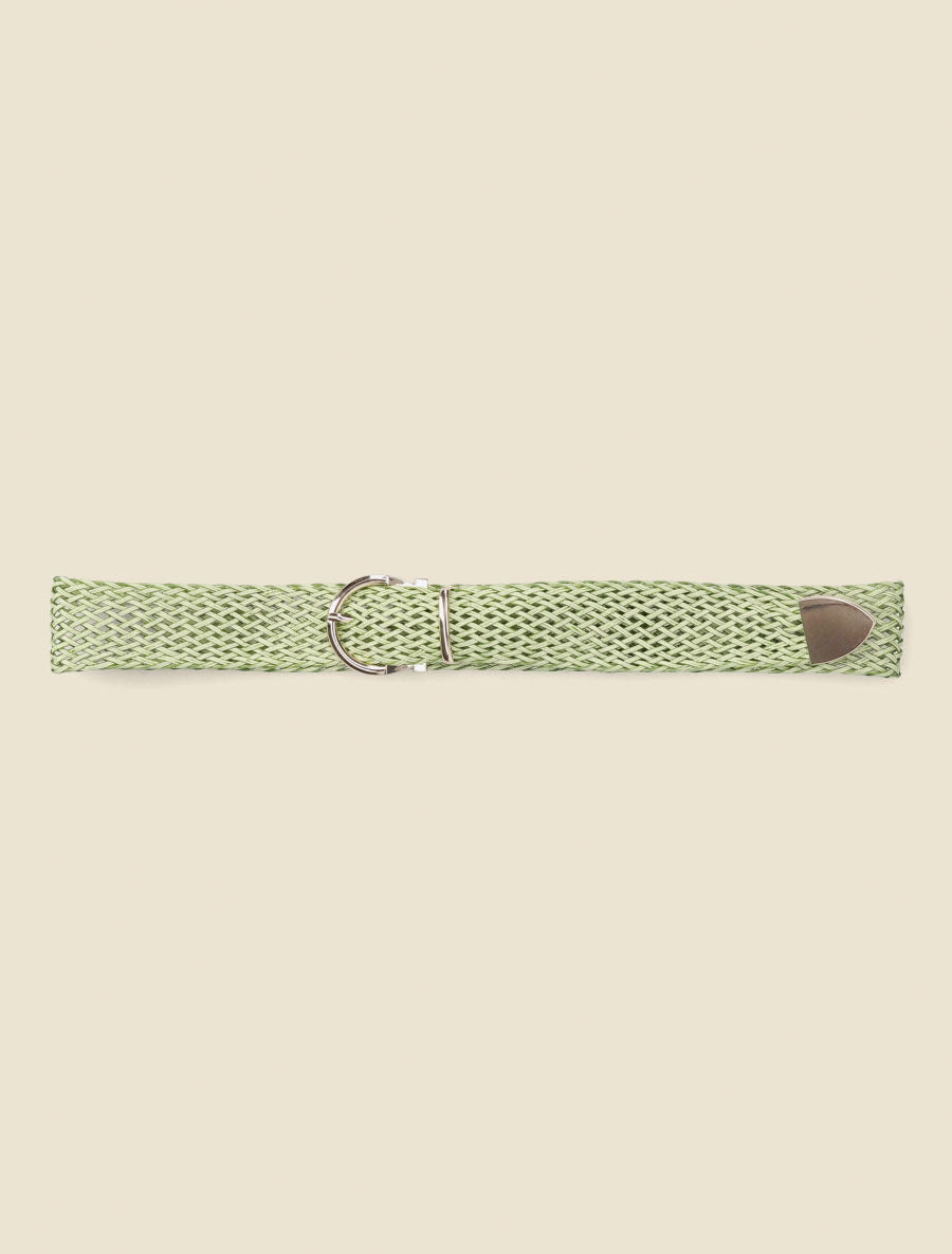 Ceinture tressée à boucle métallique - Vert - 2
