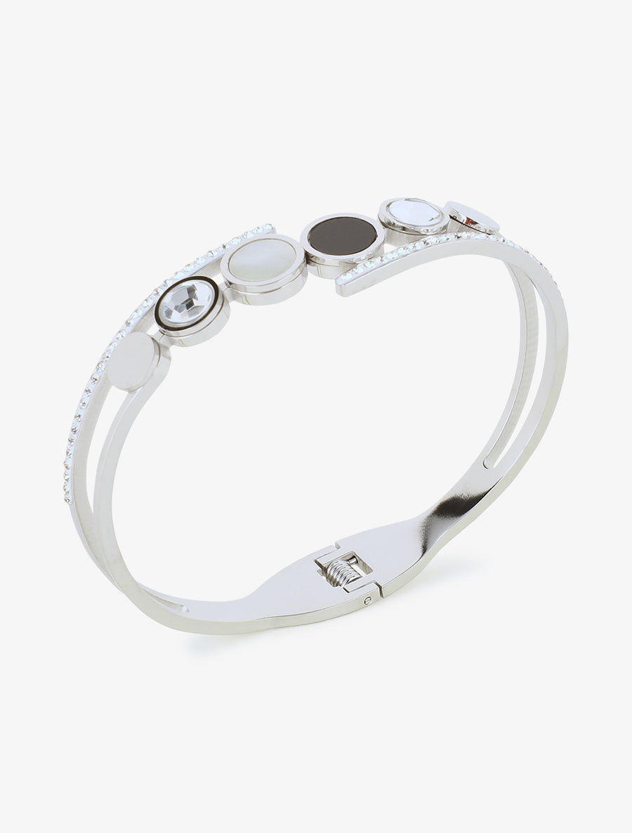 Jonc fantaisie à strass - Argent - 2