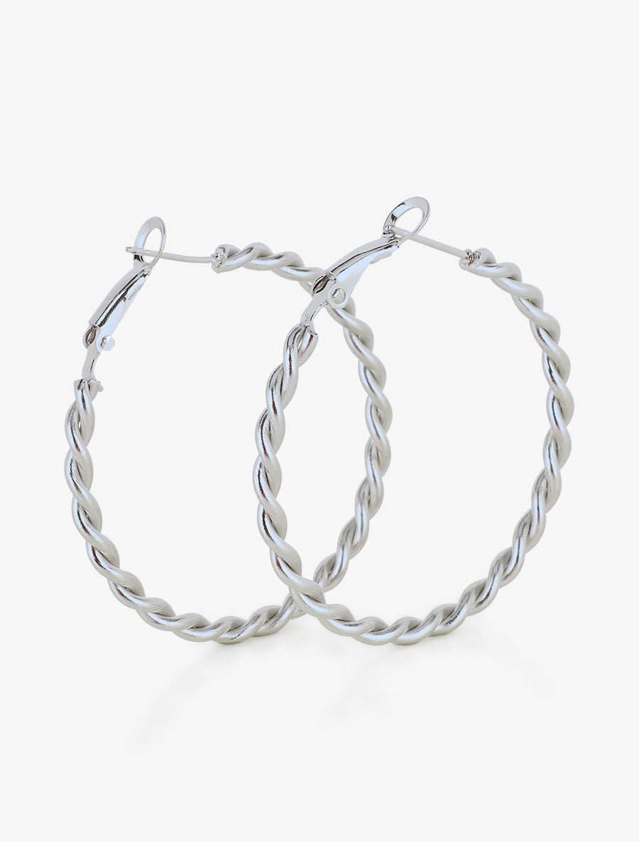 Créoles fines torsadées - Argent - 2