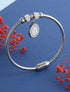 Jonc à clip rond orné de zircons - Argent - 1