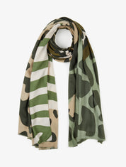 Foulard à imprimé abstrait - Kaki - 1