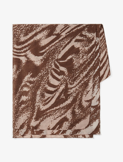 Foulard à imprimé abstrait pailleté - Marron - 2