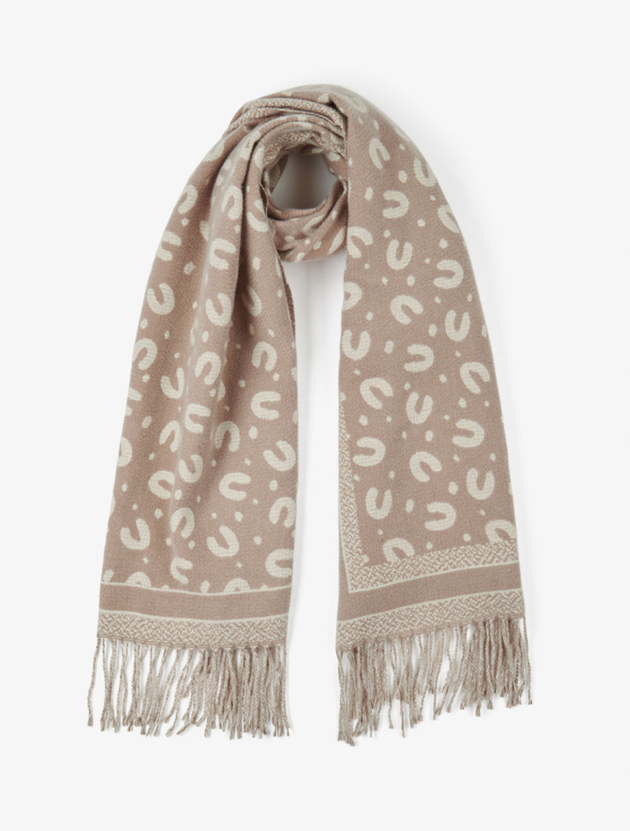 Echarpe à imprimé fer à cheval - Taupe - 1